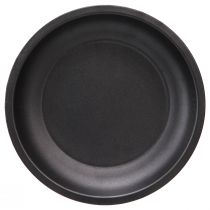 Article Assiette décorative ronde en métal noir Ø23cm H2.5cm 3pcs