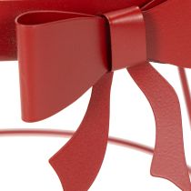 Article Plateau décoratif sur pied avec nœud en métal, 30 cm, lot de 2 pièces