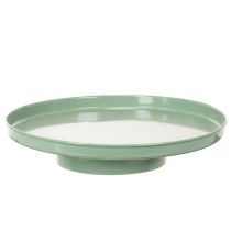 Article Assiette décorative ronde verte sur support pour la décoration de table, 30 cm