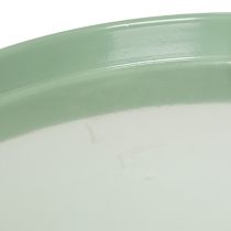 Article Assiette décorative ronde verte sur support pour la décoration de table, 30 cm