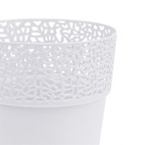 Article Pot décoratif plastique blanc Ø13cm H13,5cm 1 pièce