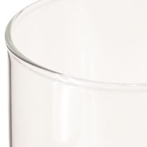 Article Vase décoratif, vase à fleurs, vase en verre, incolore Ø9cm H20cm
