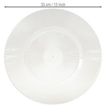 Article Assiette décorative rainures Plastique Transparent Ø33cm