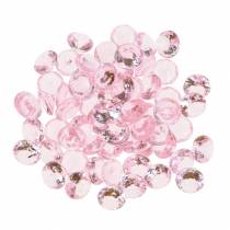 Pierres décoratives Diamant acrylique Rose clair Ø1,2cm 175g Pour décoration d&#39;anniversaire