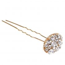 Épingle à cheveux dorée de mariage avec strass 7 cm 9 p.