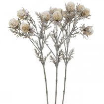 Branche de chardon artificiellement glacée branche déco hiver 55cm 3pcs
