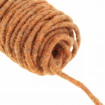Cordon de feutre de fil de mèche, cordon de feutre, cordon de laine orange 55m