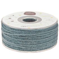 Article Fil de mèche cordon de laine cordon feutre bleu gris Ø3mm 100m