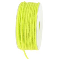 Article Cordon de laine mèche en feutre vert clair l 3 mm L 100 m