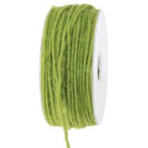 Article Fil de mèche en laine et feutre vert mousse 3 mm 100 m
