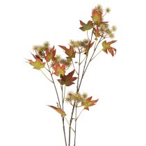Article Branche d'automne artificielle de liquidambar avec feuilles et grappes de fruits, 132 cm