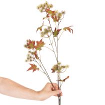 Article Branche d'automne artificielle de liquidambar avec feuilles et grappes de fruits, 132 cm