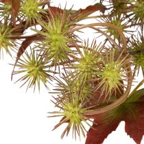 Article Branche d'automne artificielle de liquidambar avec feuilles et grappes de fruits, 132 cm