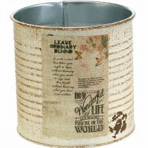 Article Jardinière Crème Métal Shabby Chic Ø11cm H10.5cm