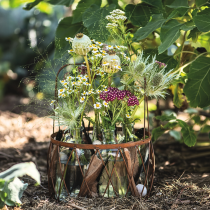 Article Panier ovale en fil de fer avec anse, décoration de jardin, finition rouille, 30 x 25 cm, lot de 2