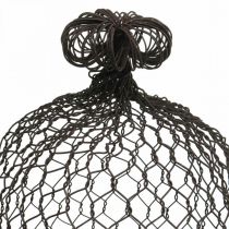 Article Cloche décorative en métal, aide à l'escalade, fil de fer marron, patine H50/41cm Ø30/25cm, lot de 2