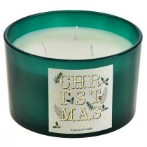 Bougie parfumée de Noël à trois mèches dans un sapin en verre Ø13cm