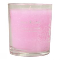 Article Bougie parfumée en verre bougie parfumée fleurs de cerisier rose H8cm
