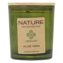 Article Bougie parfumée dans un verre bougie en cire naturelle Aloe Vera 85×70mm
