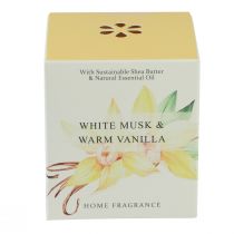 Article Bougie parfumée en verre, vanille et musc blanc, 3 h, H 8,5 cm