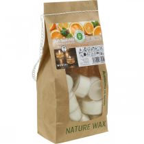 Bougies parfumées orange, parfum bougies chauffe-plat, bougie parfumée d&#39;ambiance Ø3,8cm H2,3cm blanc 18 pcs