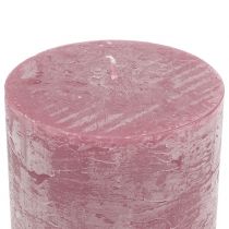 Article Bougies unies vieux rose 50x100mm 4 pcs