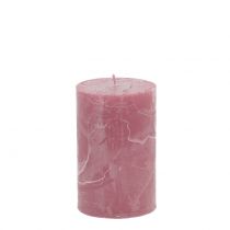 Article Bougies unies vieux rose 60x100mm 4pcs