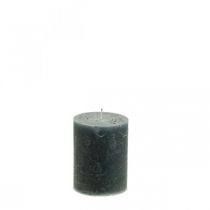 Article Bougies de couleur unie bougies pilier anthracite 70×100mm 4 pcs