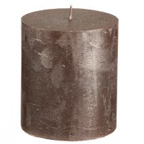 Article Bougies unies marron cuivre métallisé 70×80mm 4 pcs