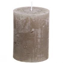 Article Bougies de couleur unie bougies pilier marron 60×80mm 4 pcs