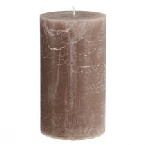 Article Bougies de couleur unie bougies pilier marron 85×150mm 2 pcs