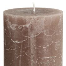 Article Bougies piliers marron uni, 85 x 150 mm, lot de 2 – Bougies décoratives pour une ambiance chaleureuse et des occasions festives