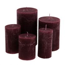Article Bougies de couleur unie bordeaux différentes tailles