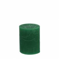 Article Bougies colorées unies vert foncé 70x80mm 4pcs