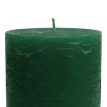 Article Bougies unies vert foncé 85x150mm 2 pcs
