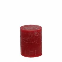 Article Bougies de couleur unie rouge foncé 70x80mm 4 pcs