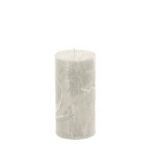 Article Bougies de couleur unie gris 50x100mm 4 pcs