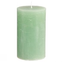 Article Bougies de couleur unie bougies pilier en jade vert 70×120mm 4 pcs