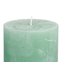 Article Bougies piliers unies, jade vert, 70 × 80 mm, lot de 4, pour la décoration et la détente