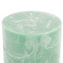Article Bougies de couleur unie vert clair 60x80mm 4 pcs