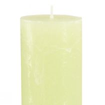Article Bougies unies vert citron​​​​​​​ Bougies coniques 50×300mm 4 pcs