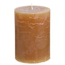 Article Bougies de couleur unie bougies pilier caramel 70×100mm 4 pcs