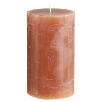 Article Bougies de couleur unie bougies pilier caramel 70×120mm 4 pcs