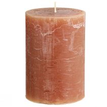 Article Bougies de couleur unie bougies pilier caramel 85×120mm 2 pcs