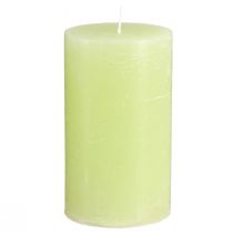 Article Bougies unies vert citron​​​​​​​ Bougies pilier 70×120mm 4 pcs
