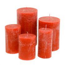 Bougies colorées orange différentes tailles