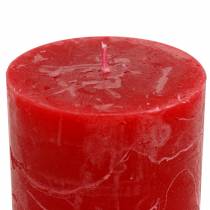 Article Bougies de couleur unie rouge 70x80mm 4 pcs