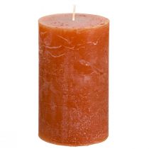 Article Bougies de couleur unie bougies piliers rouge-marron 60×100mm 4 pcs
