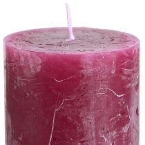 Article Bougies piliers à motif de baies, 60 x 100 mm, lot de 4 – décoration d'ambiance