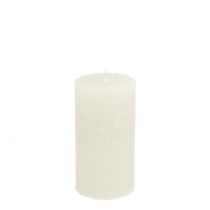 Article Bougies de couleur unie blanc 50x100mm 4 pcs